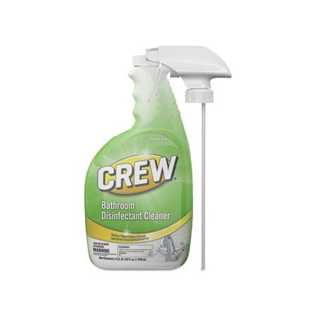 Johnson Diversey Diversey, CREW BATHROOM DISINFECTANT CLEANER, FLORAL SCENT, 32 OZ SPRAY BOTTLE, 4PK CBD540199